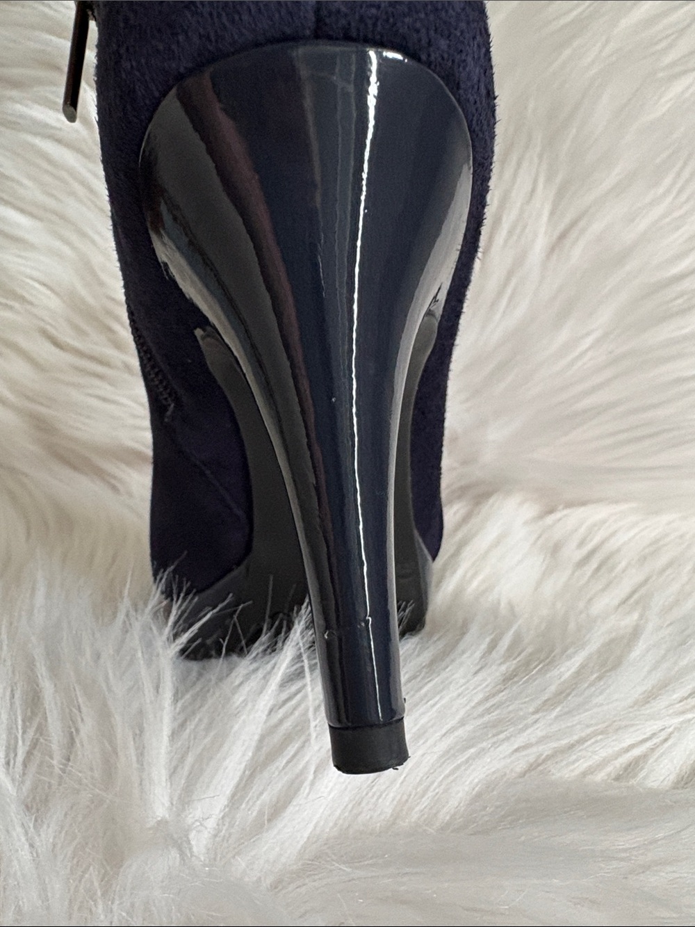 Bandolino Navy Suede Ankle Booties with Side Zip - Picture 14 of 16
